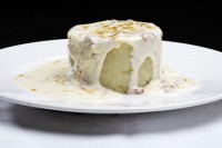 Puré de patata amb pernil ibèric i foie